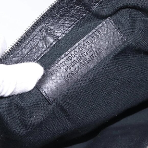 BALENCIAGA Classic Clip M Clutch Bag Leather Black Silver 273022 Auth 132272 - Picture 11 of 15